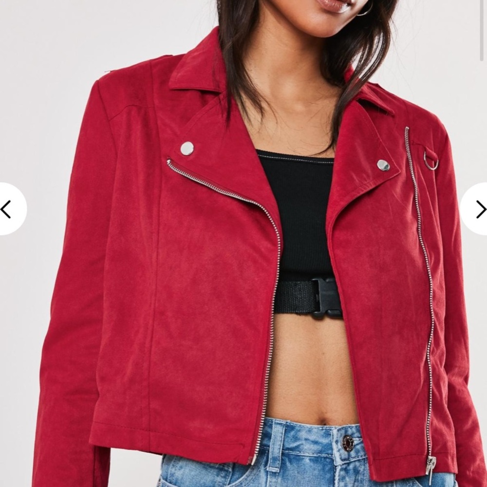 MISSGUIDED RED SUEDE JACKET